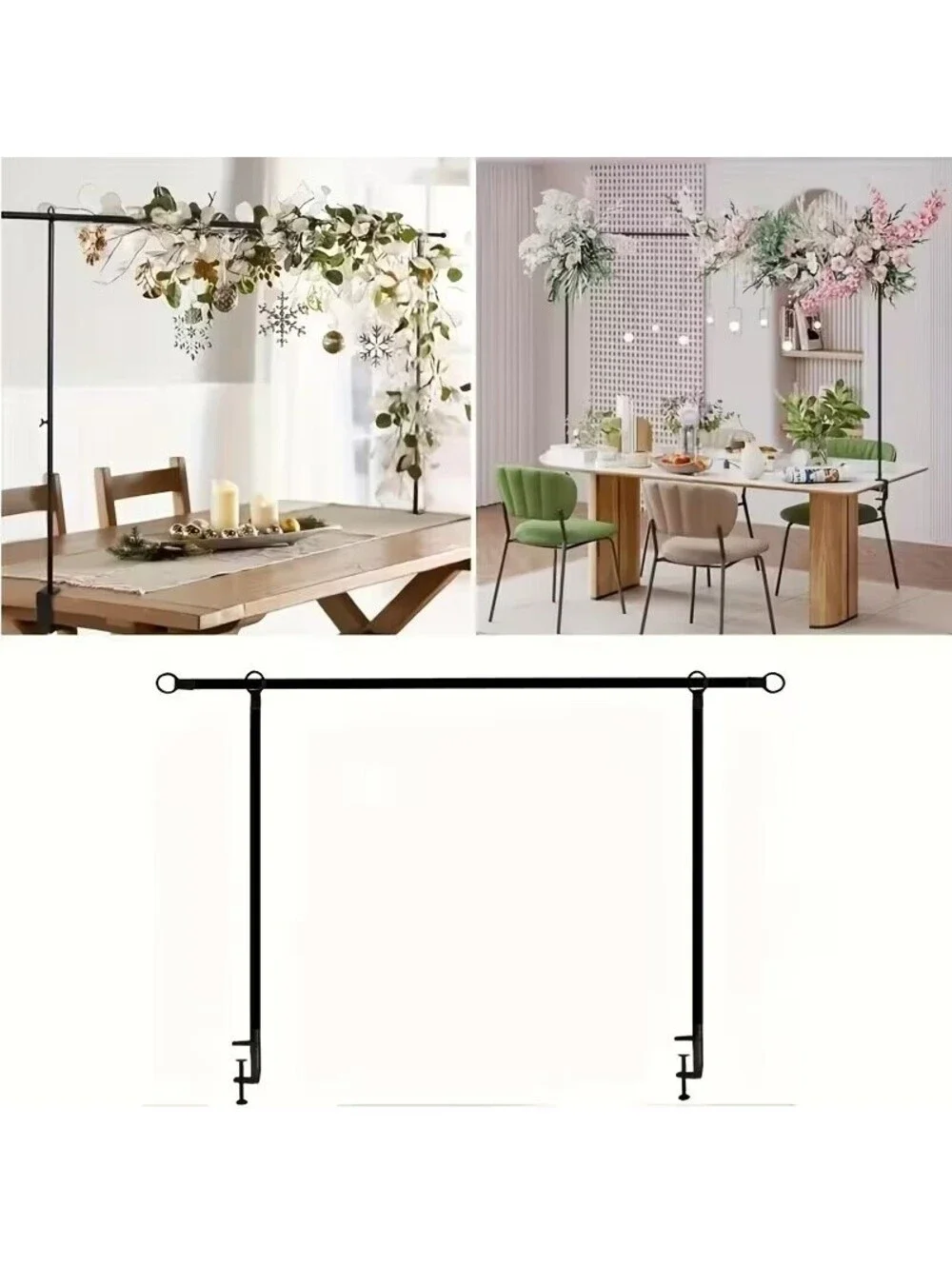Adjustable Metal Backdrop Stand 94.5in Table Arch Frame for Wedding Party Decor
